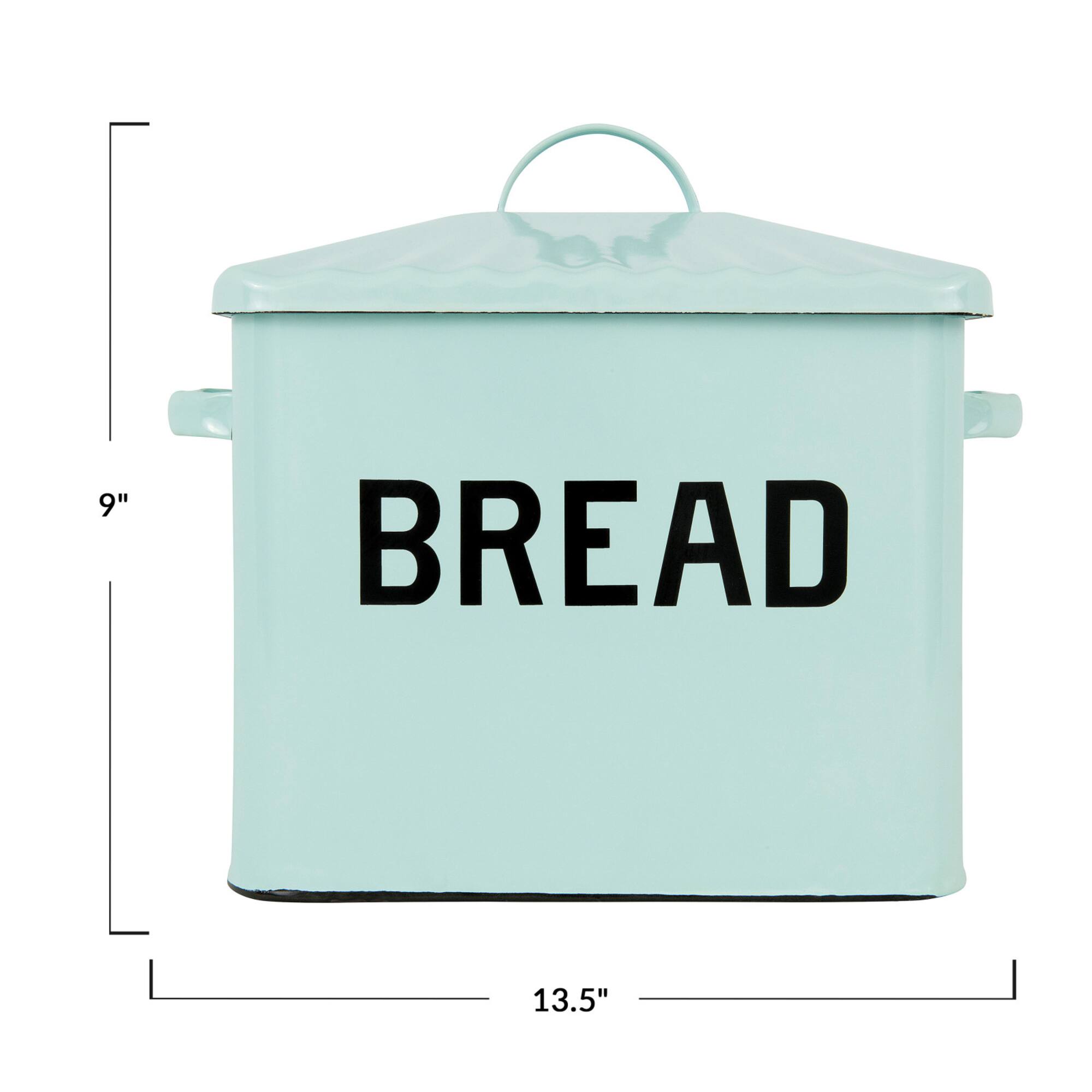 Hello Honey® Enameled Metal Distressed "BREAD" Box with Lid